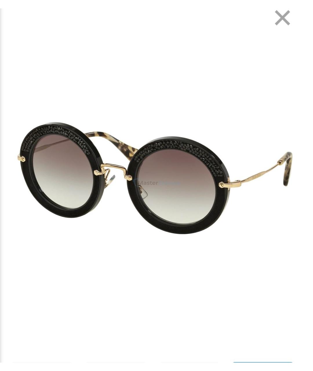 MIU MIU Черные пластиковые солнцезащитные очки, фото 7