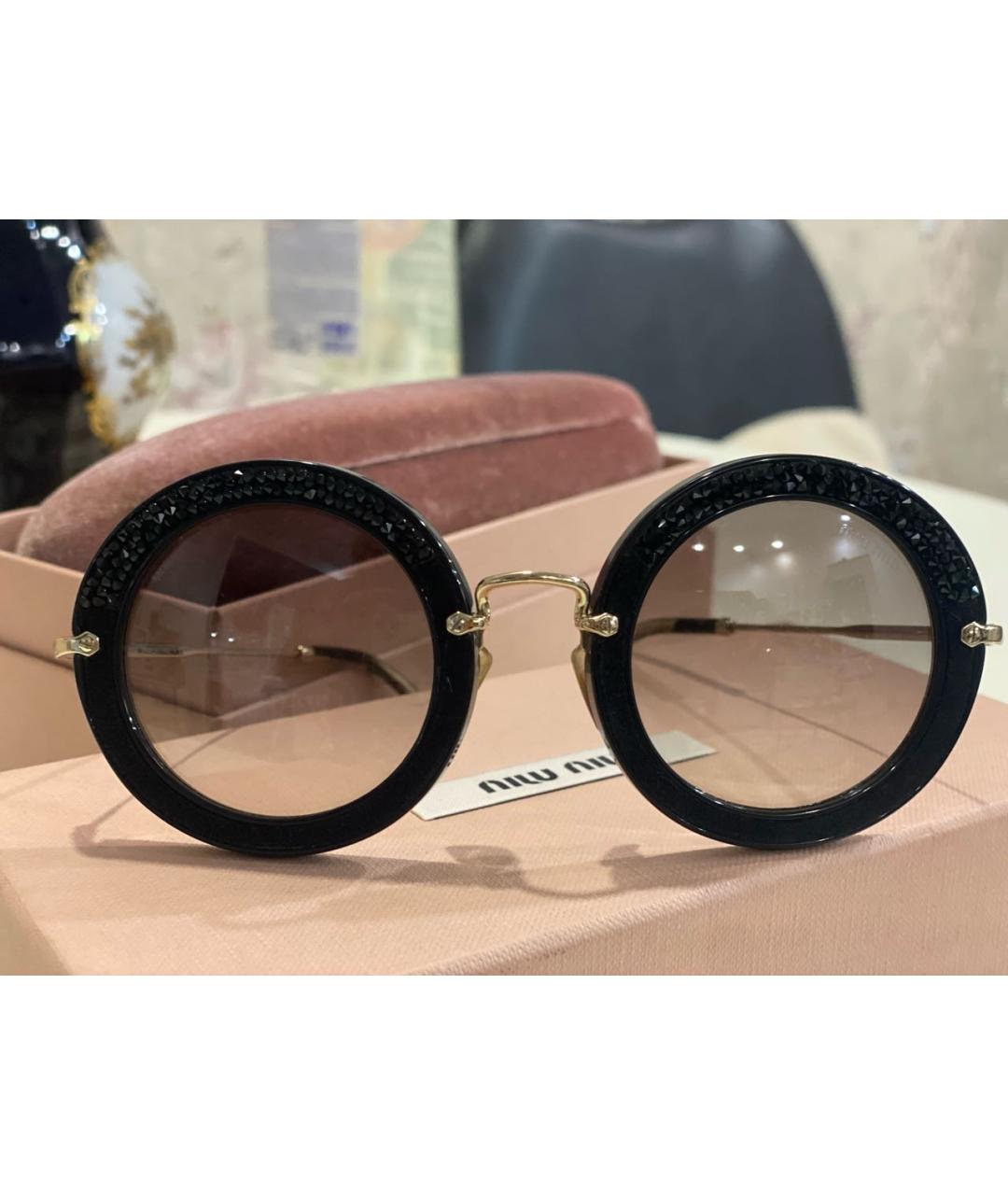 MIU MIU Черные пластиковые солнцезащитные очки, фото 6