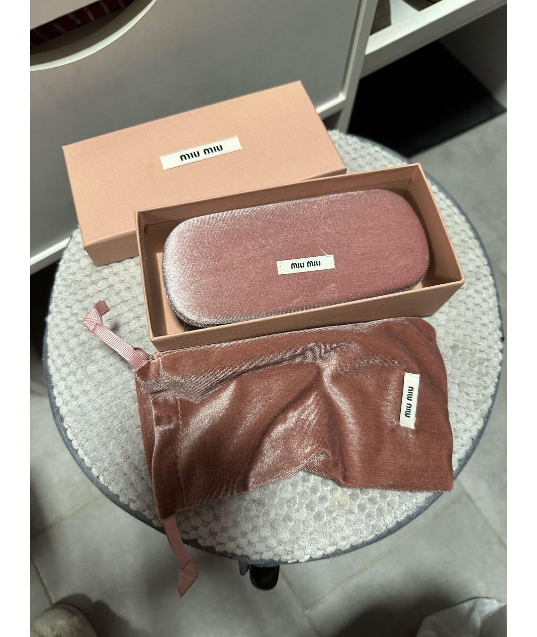 MIU MIU Коричневые пластиковые солнцезащитные очки, фото 2