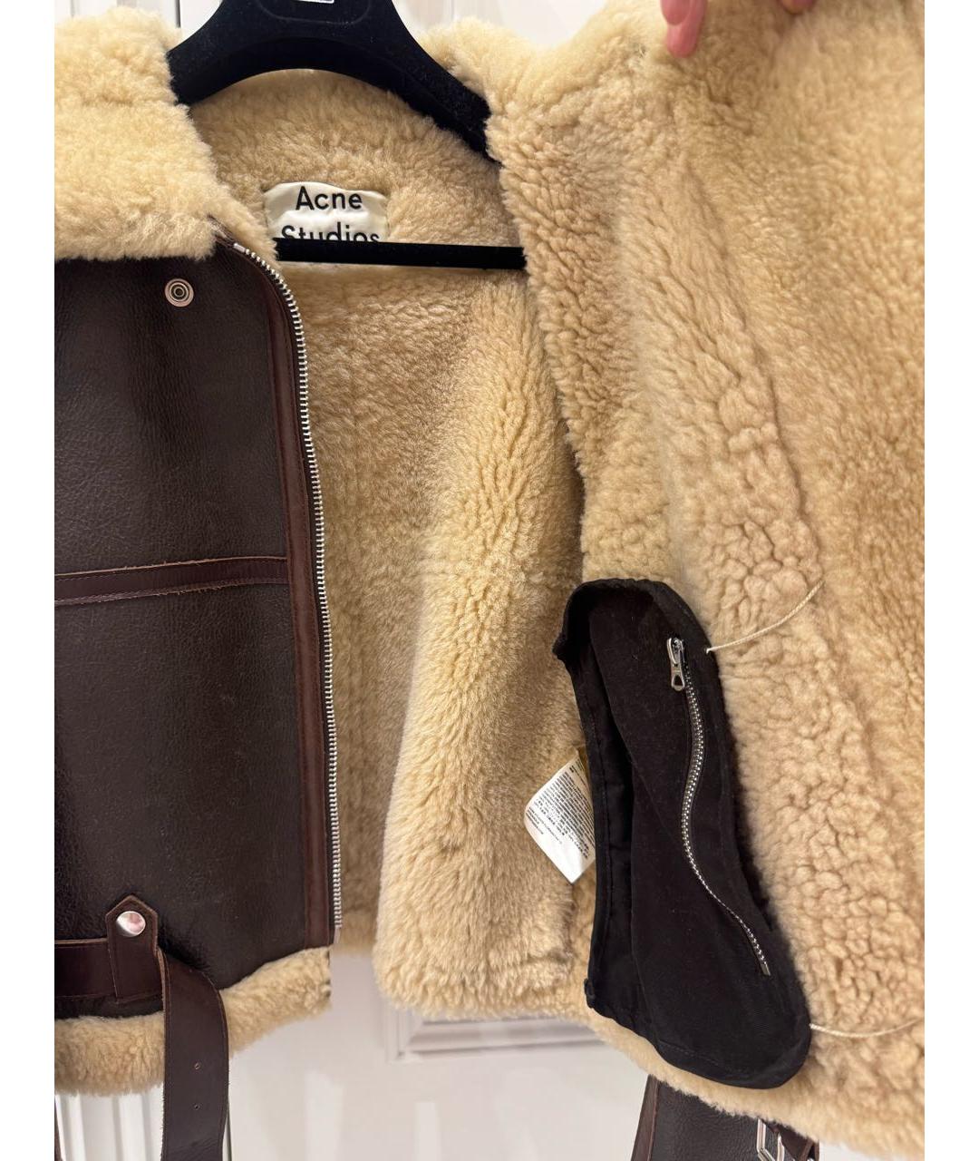 ACNE STUDIOS Коричневая кожаная дубленка, фото 5