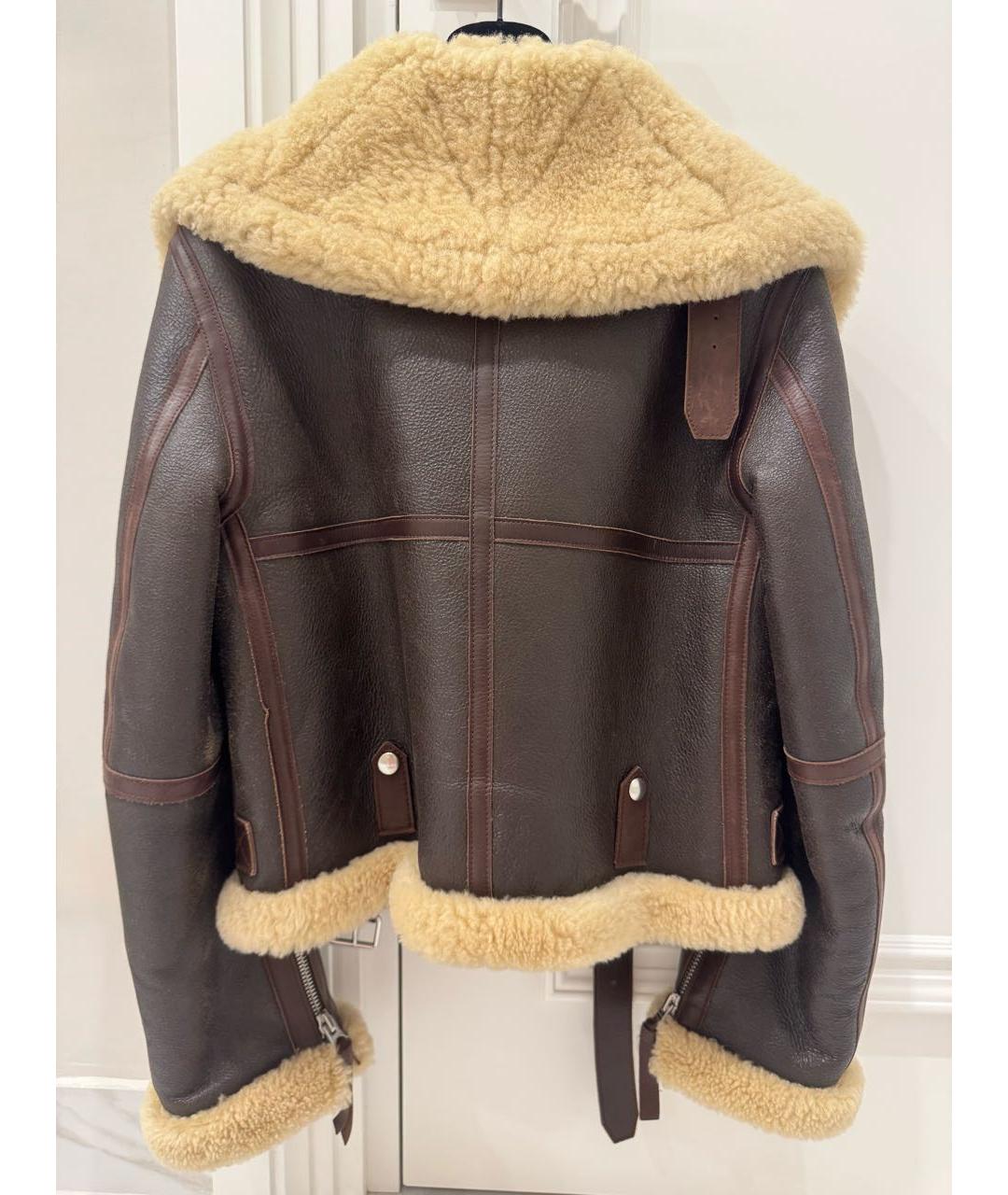 ACNE STUDIOS Коричневая кожаная дубленка, фото 2