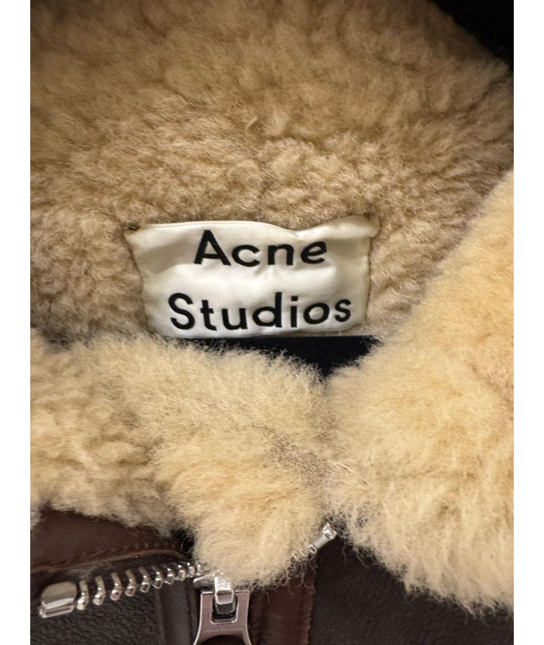 ACNE STUDIOS Коричневая кожаная дубленка, фото 3