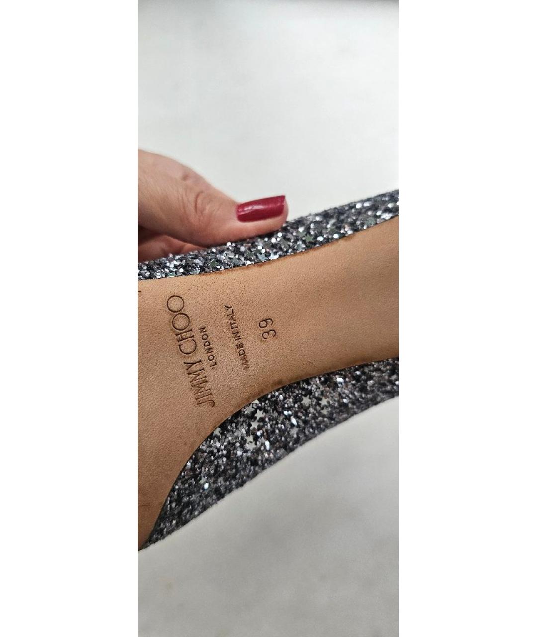 JIMMY CHOO Серебряные туфли, фото 5