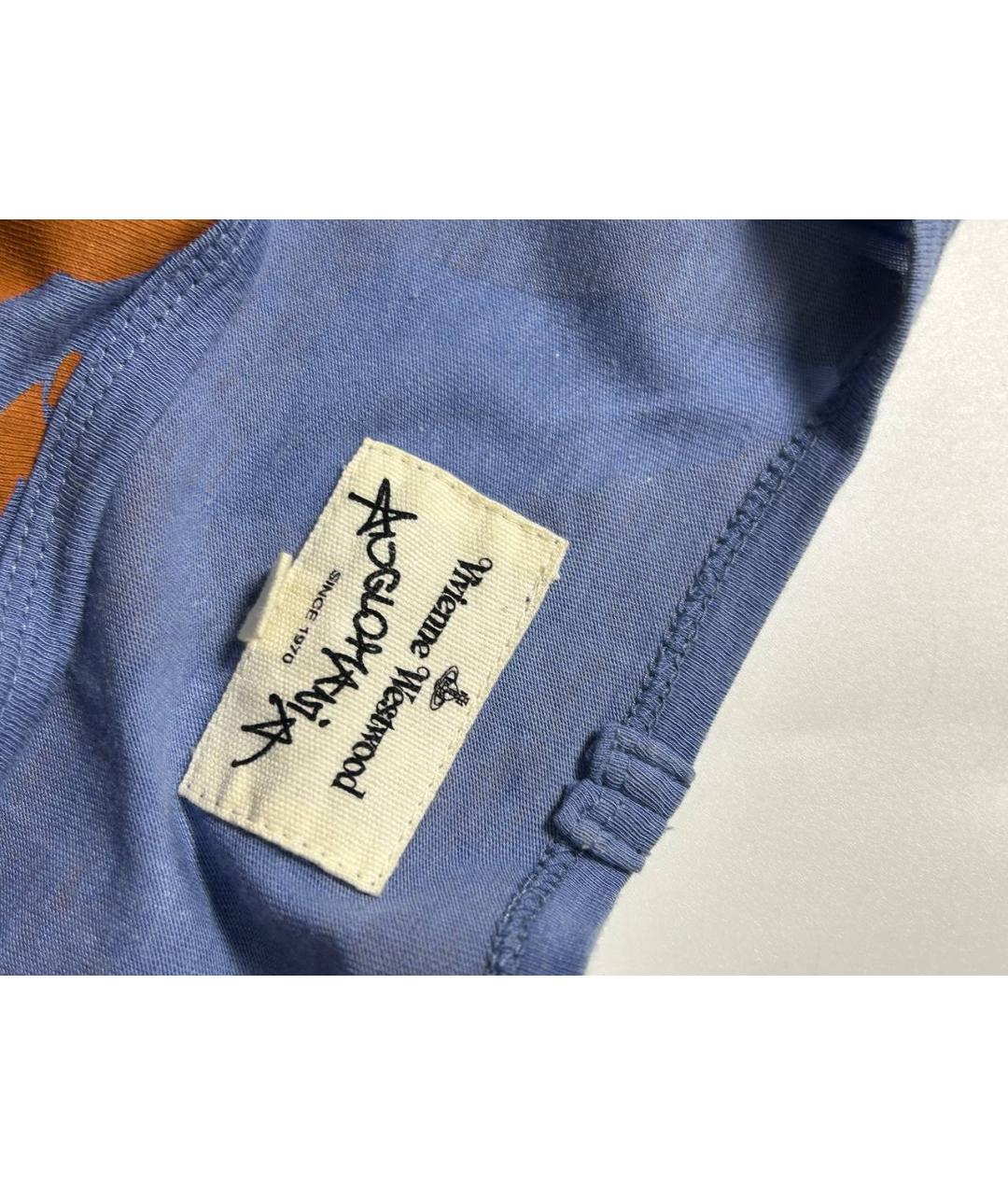 VIVIENNE WESTWOOD Голубая хлопковая футболка, фото 3