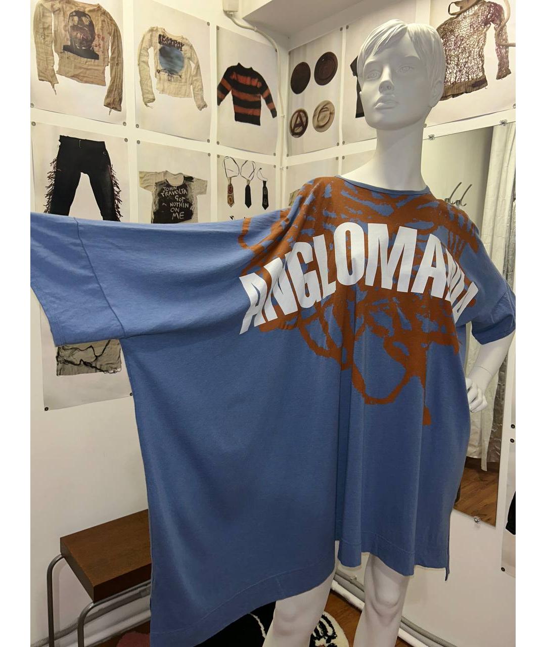 VIVIENNE WESTWOOD Голубая хлопковая футболка, фото 8