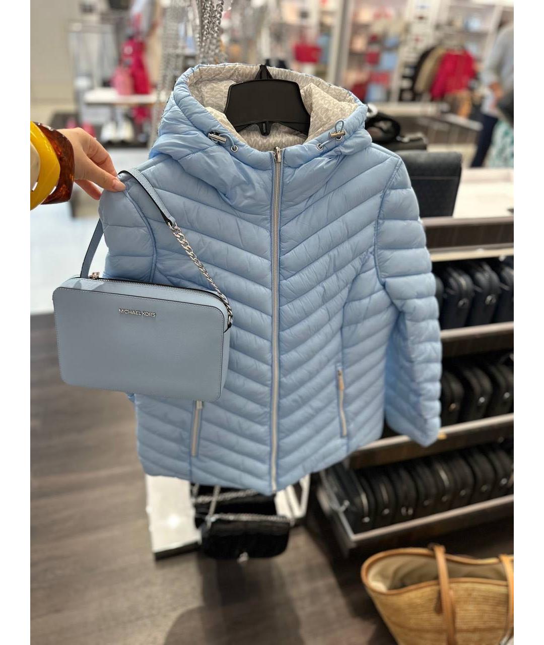 MICHAEL KORS Голубая полиэстеровая куртка, фото 5