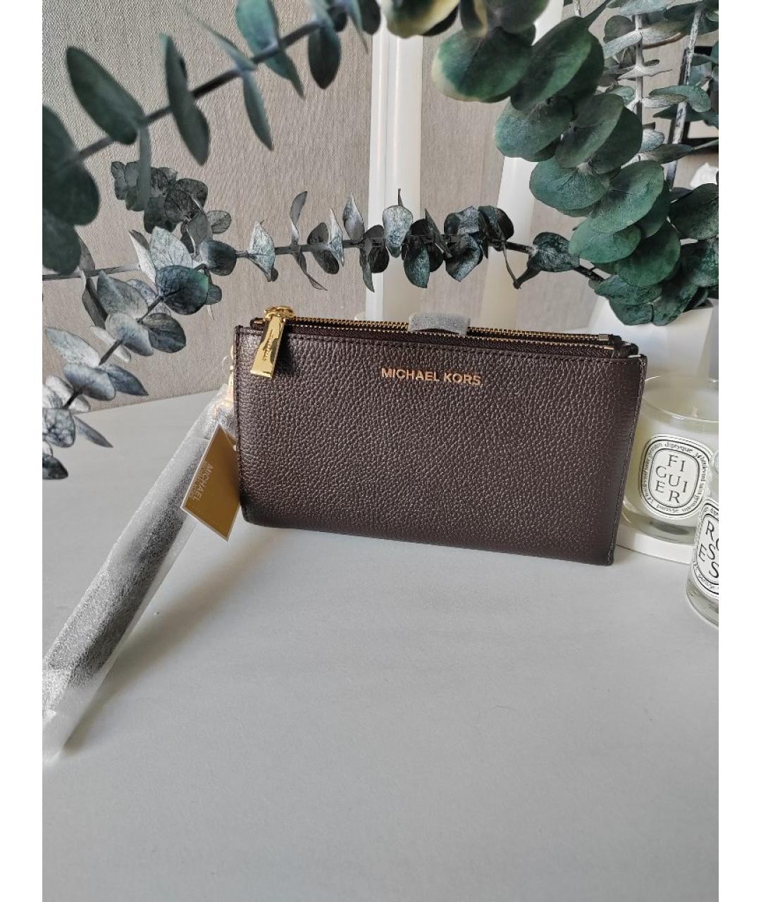 MICHAEL KORS Коричневый кожаный кошелек, фото 4