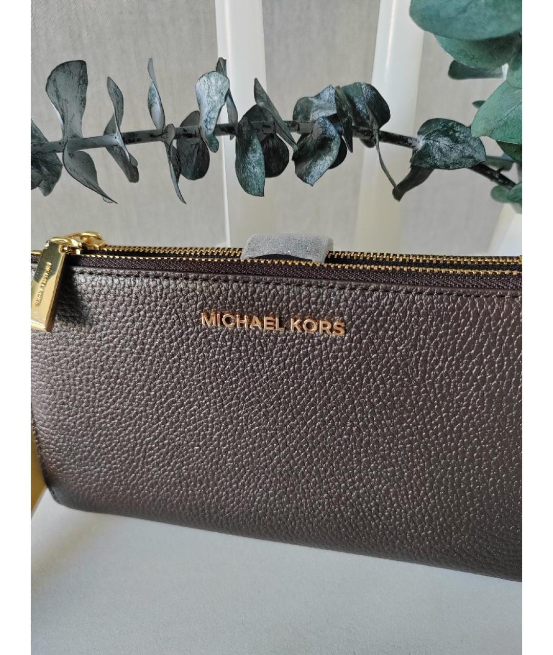 MICHAEL KORS Коричневый кожаный кошелек, фото 5