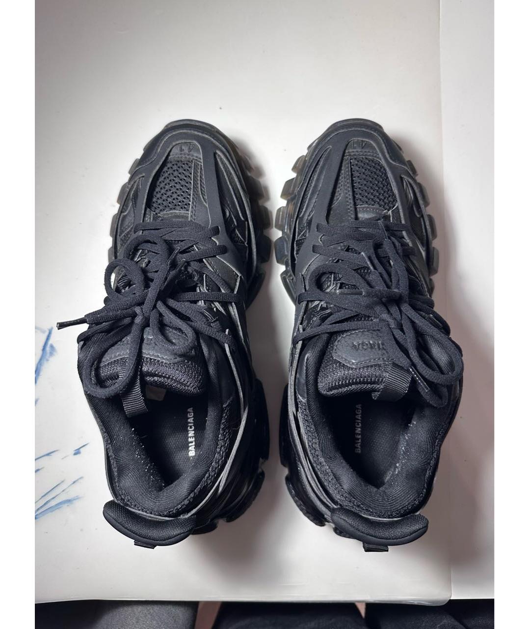 BALENCIAGA Черные текстильные низкие кроссовки / кеды, фото 3