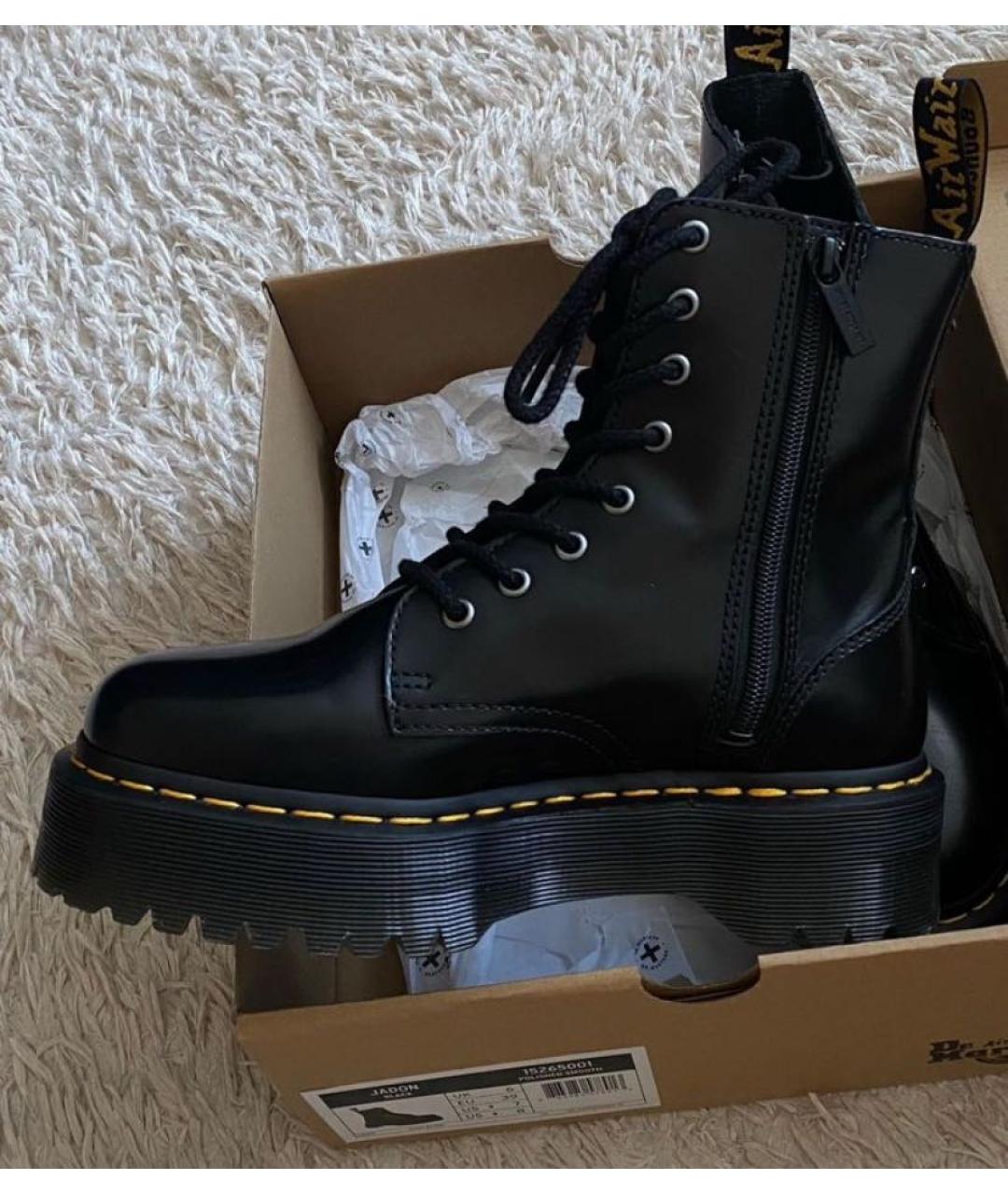 DR. MARTENS Черные кожаные ботинки, фото 3