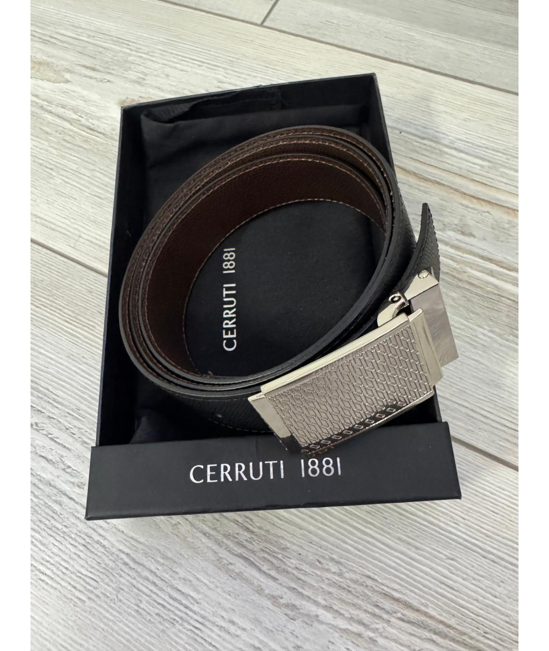 CERRUTI 1881 Черный кожаный ремень, фото 4
