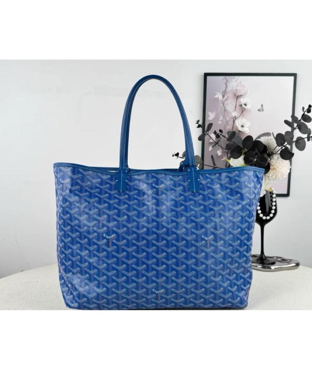 GOYARD Голубая кожаная сумка тоут, фото 3