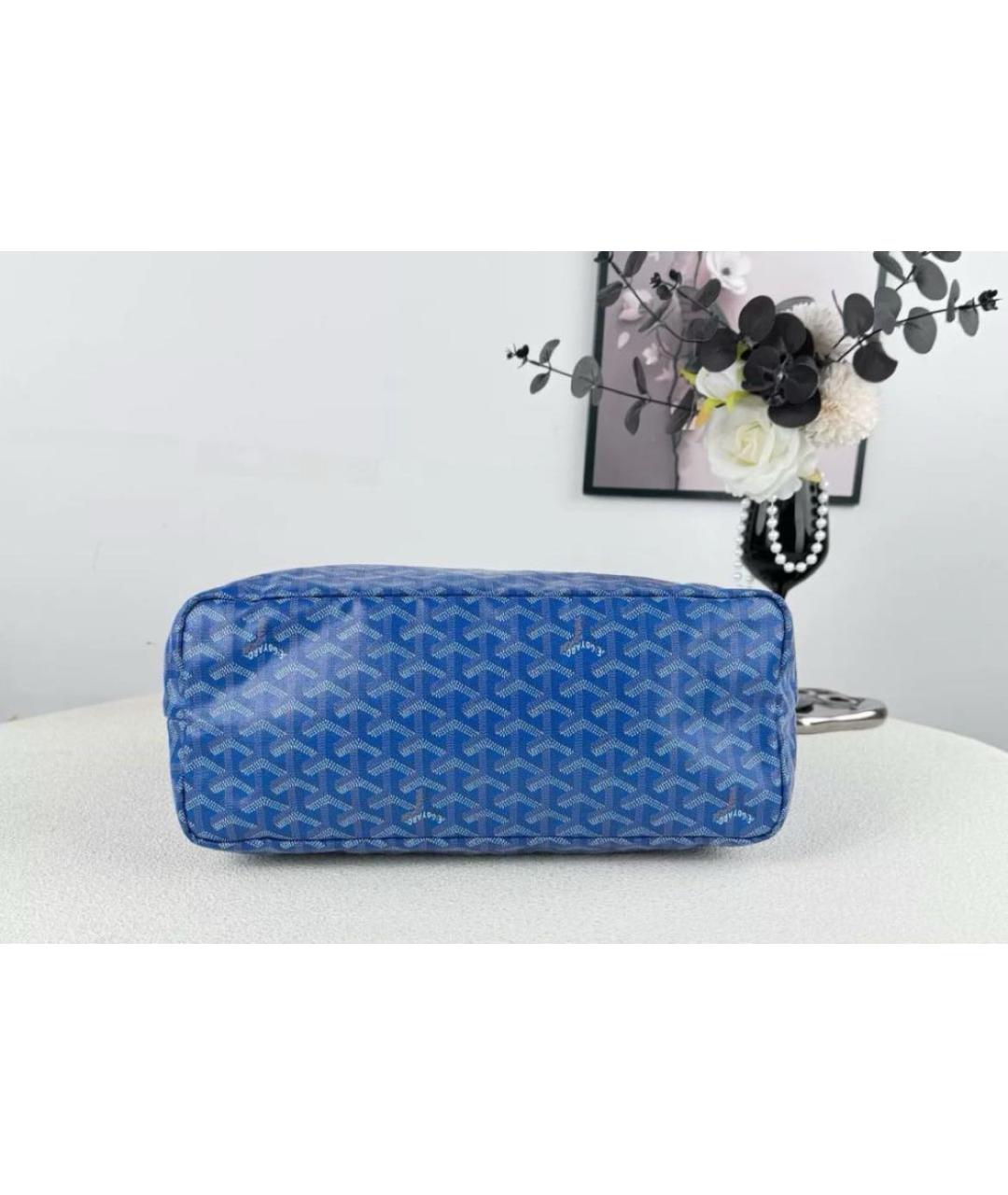 GOYARD Голубая кожаная сумка тоут, фото 5