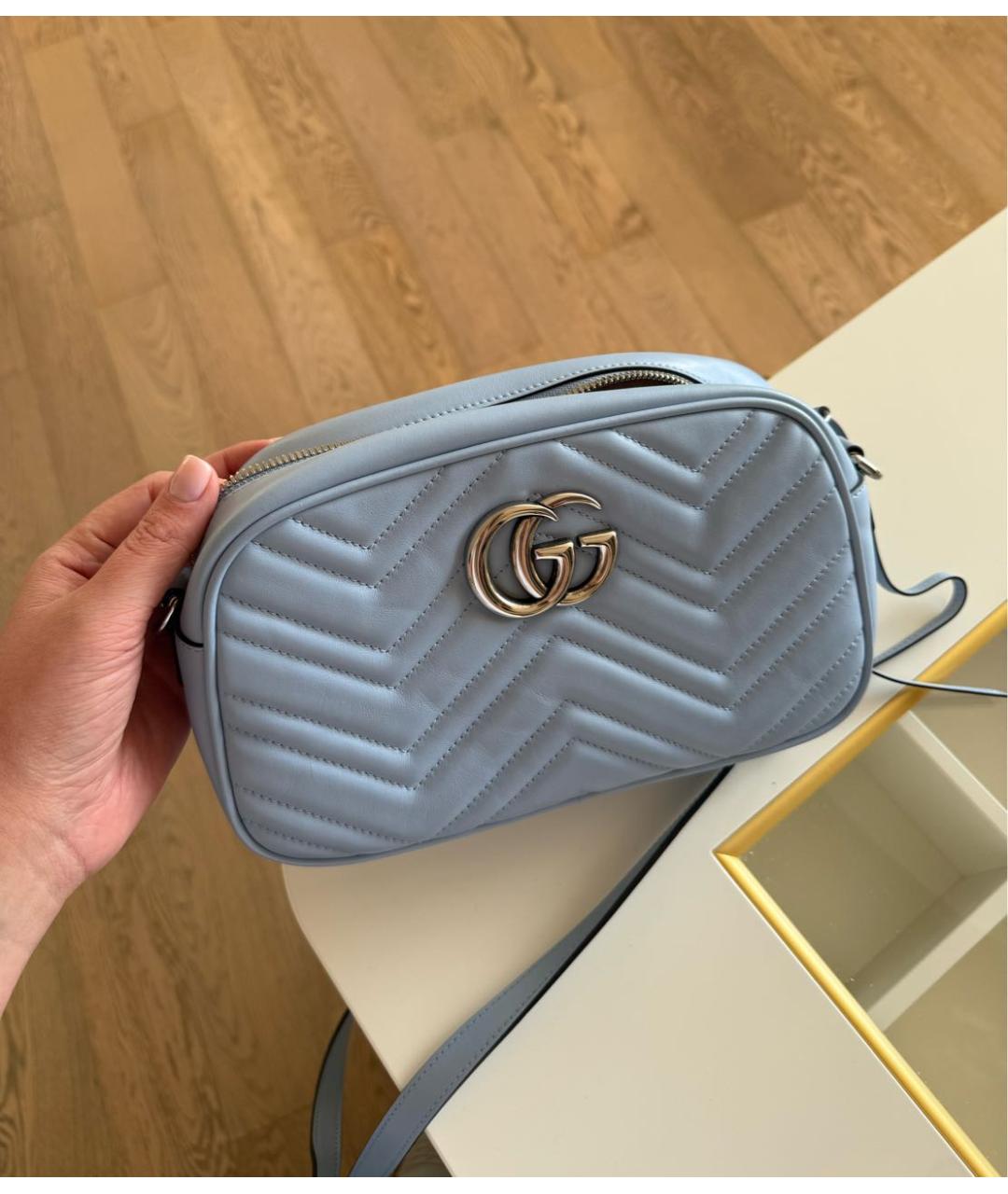 GUCCI Голубая кожаная сумка через плечо, фото 3