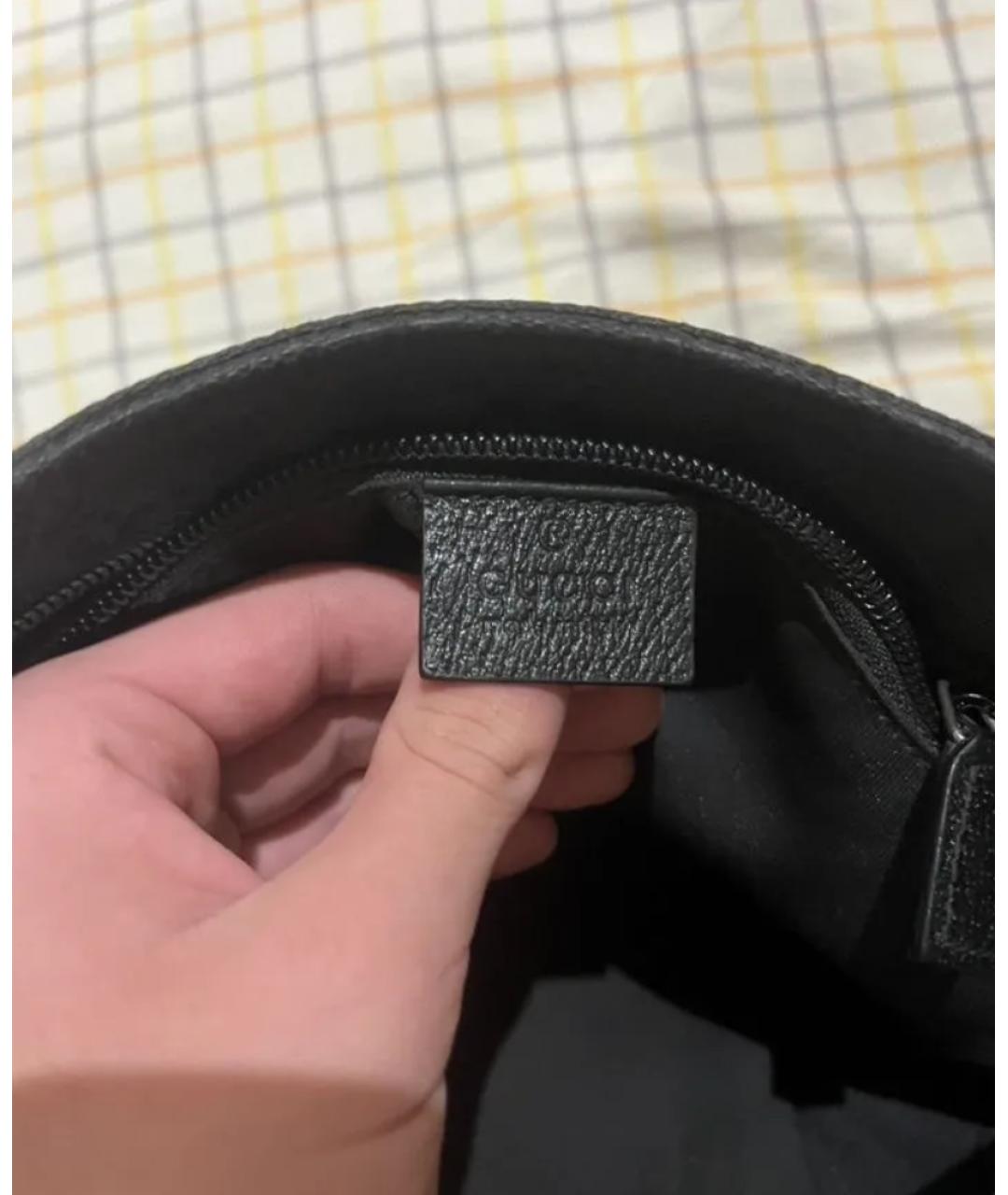 GUCCI Черная тканевая сумка на плечо, фото 3