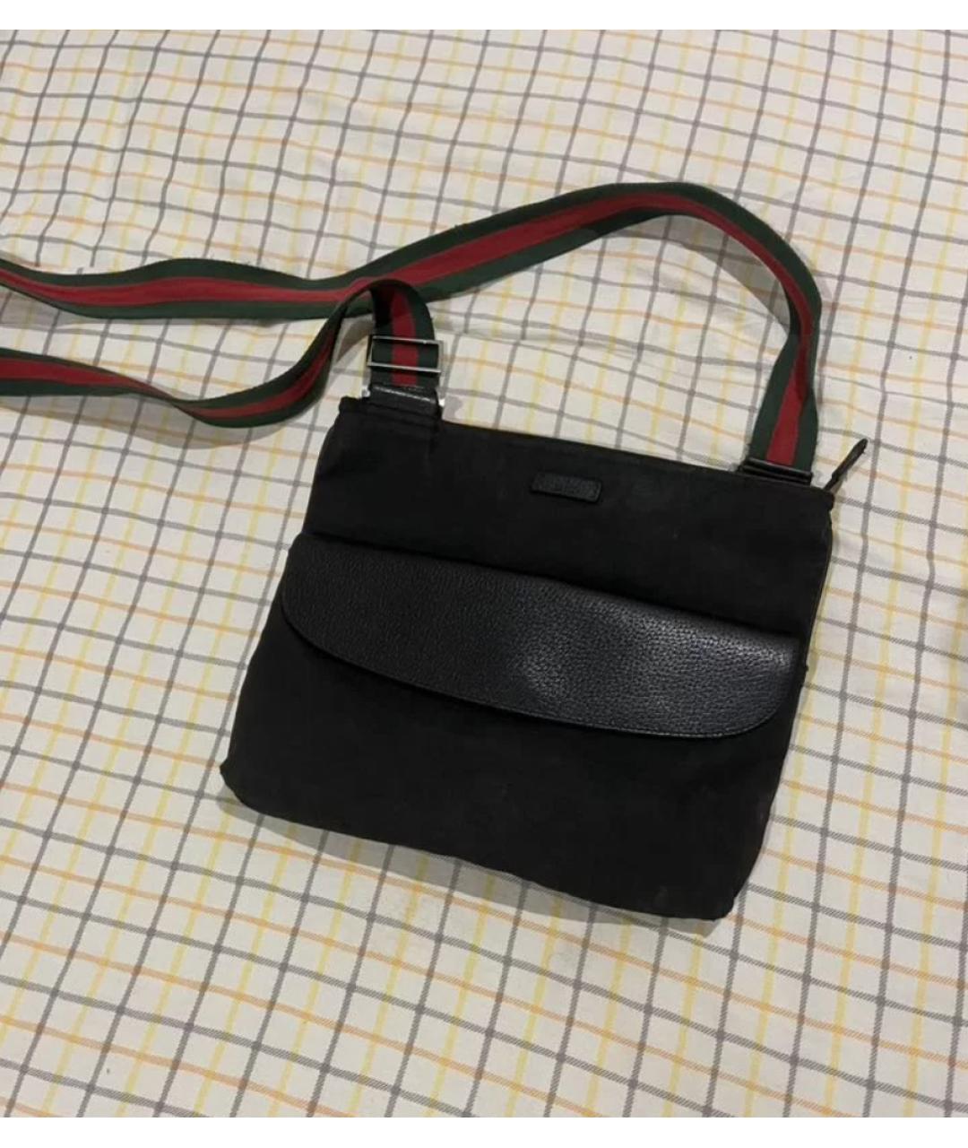 GUCCI Черная тканевая сумка на плечо, фото 5