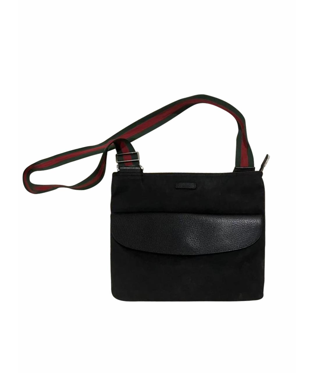 GUCCI Черная тканевая сумка на плечо, фото 1
