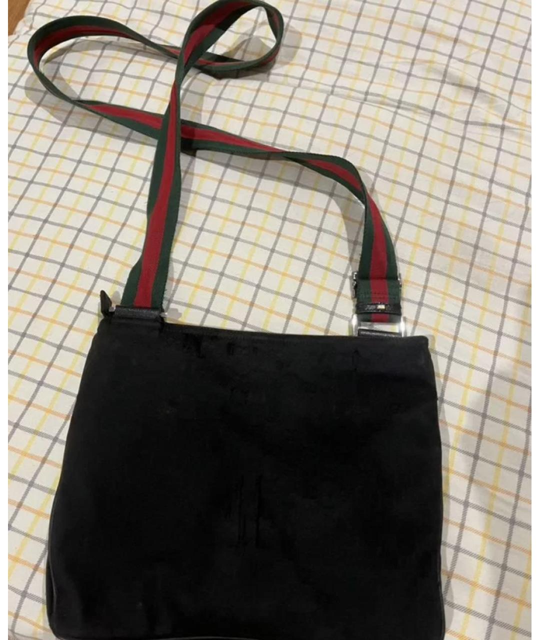 GUCCI Черная тканевая сумка на плечо, фото 2