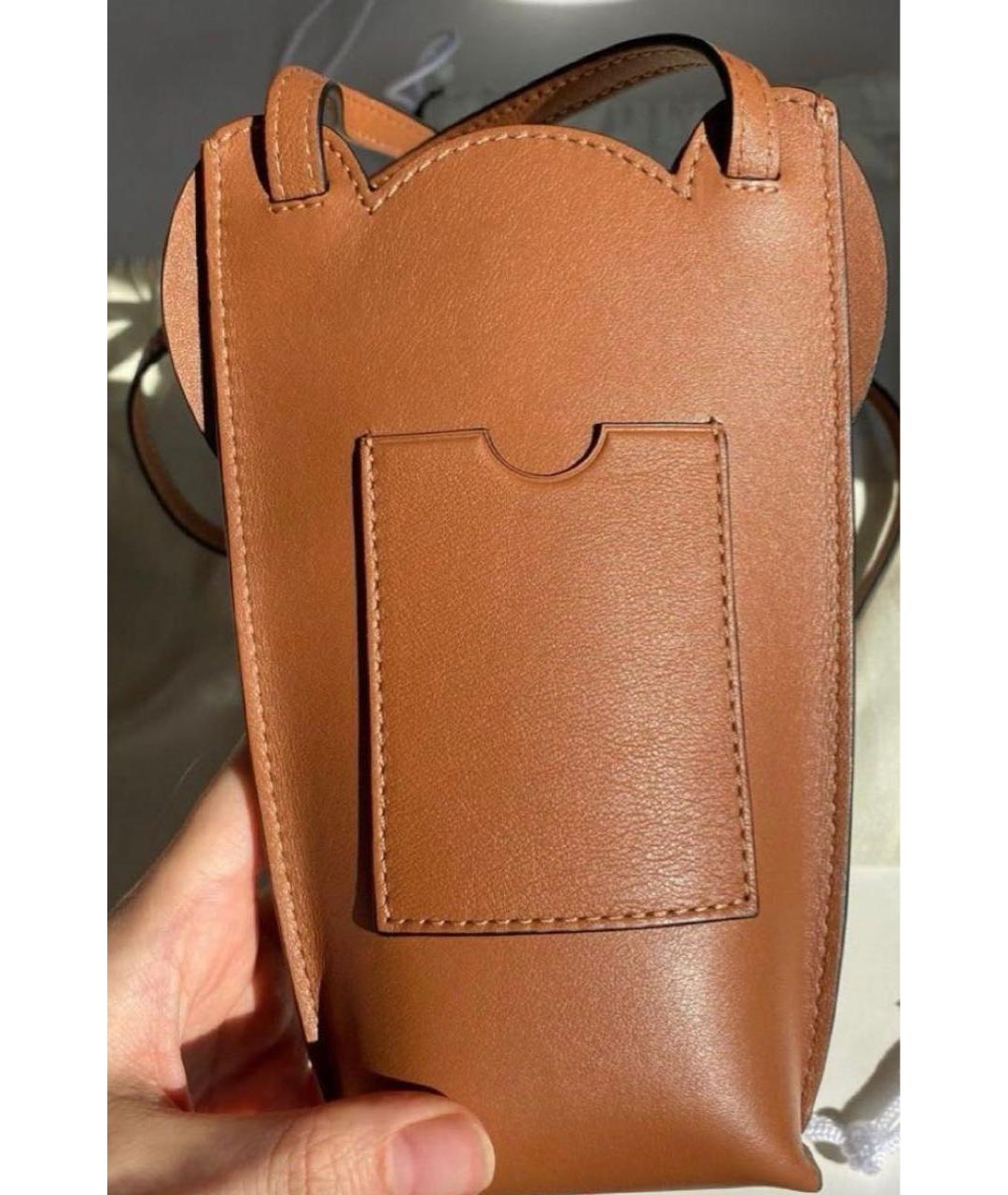 LOEWE Коричневая кожаная сумка через плечо, фото 3