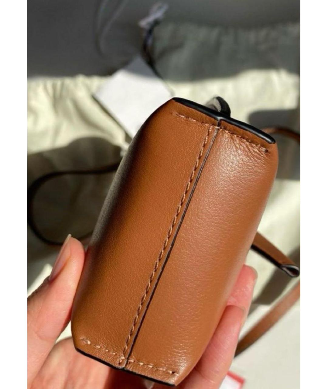 LOEWE Коричневая кожаная сумка через плечо, фото 4
