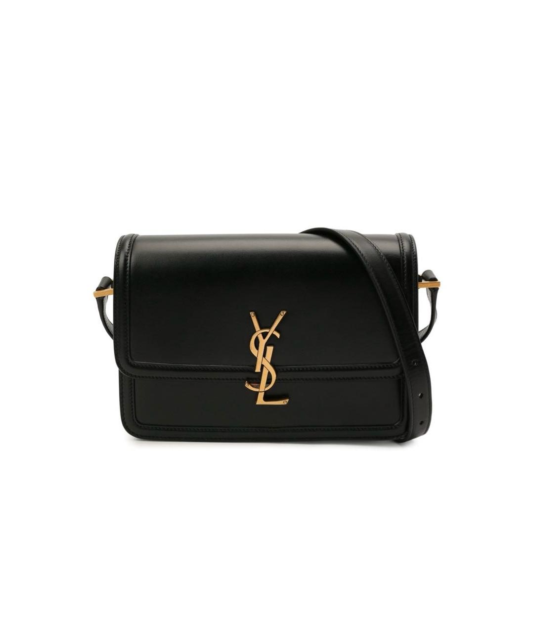 SAINT LAURENT Черная кожаная сумка через плечо, фото 1