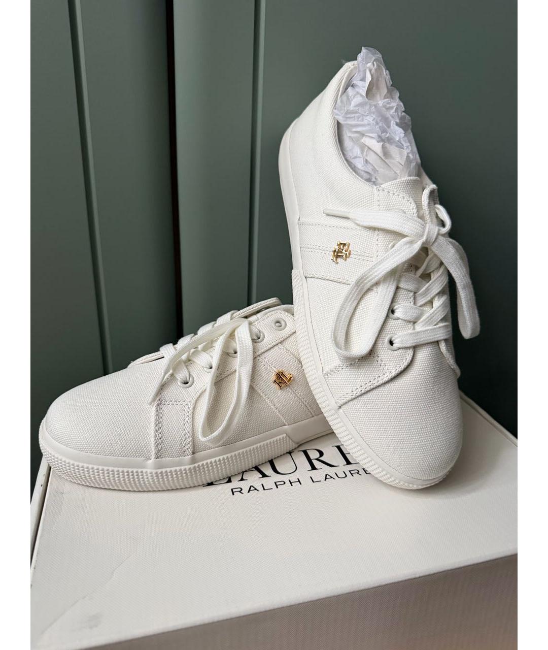 POLO RALPH LAUREN Белые текстильные кроссовки, фото 7