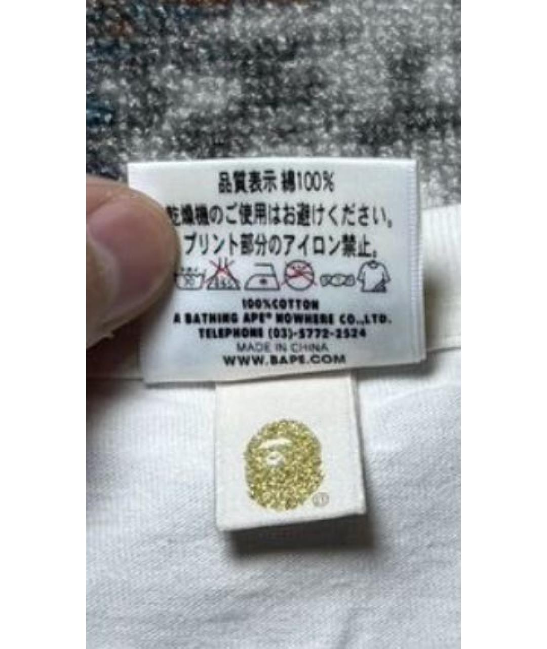 BAPE Белая хлопковая футболка, фото 5