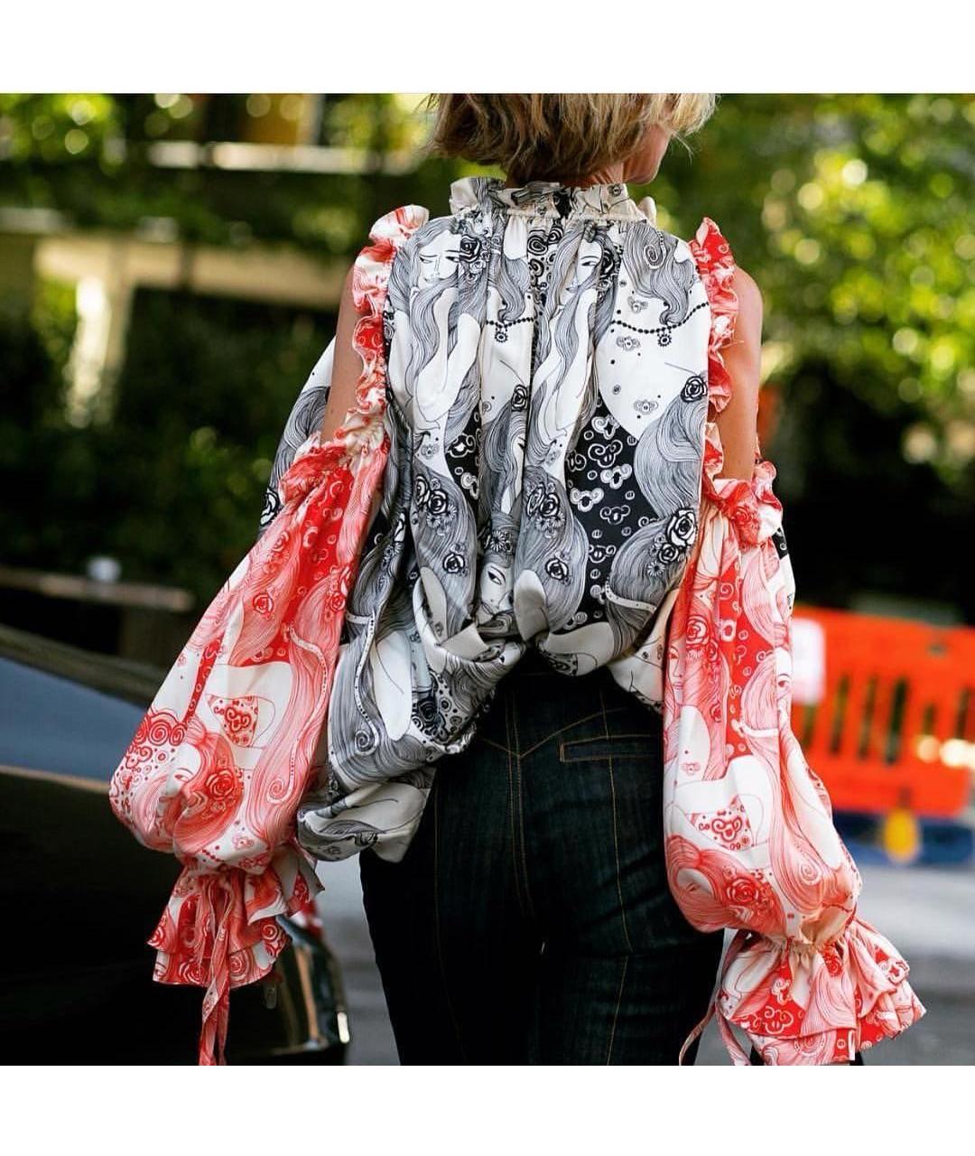 ALEXANDER MCQUEEN Мульти шелковая блузы, фото 3