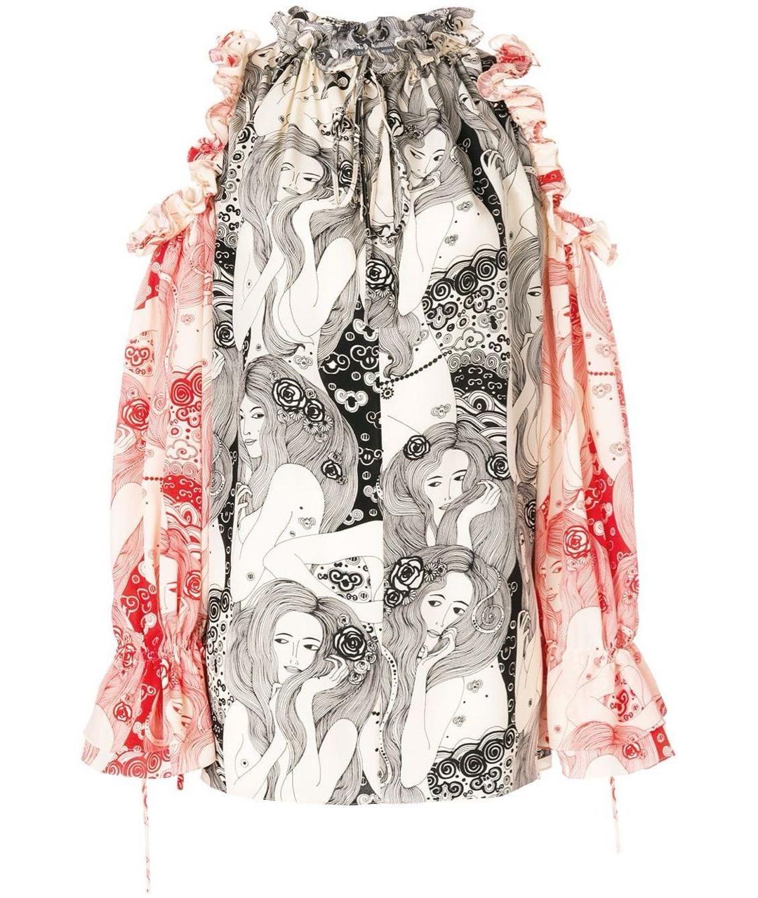 ALEXANDER MCQUEEN Мульти шелковая блузы, фото 7
