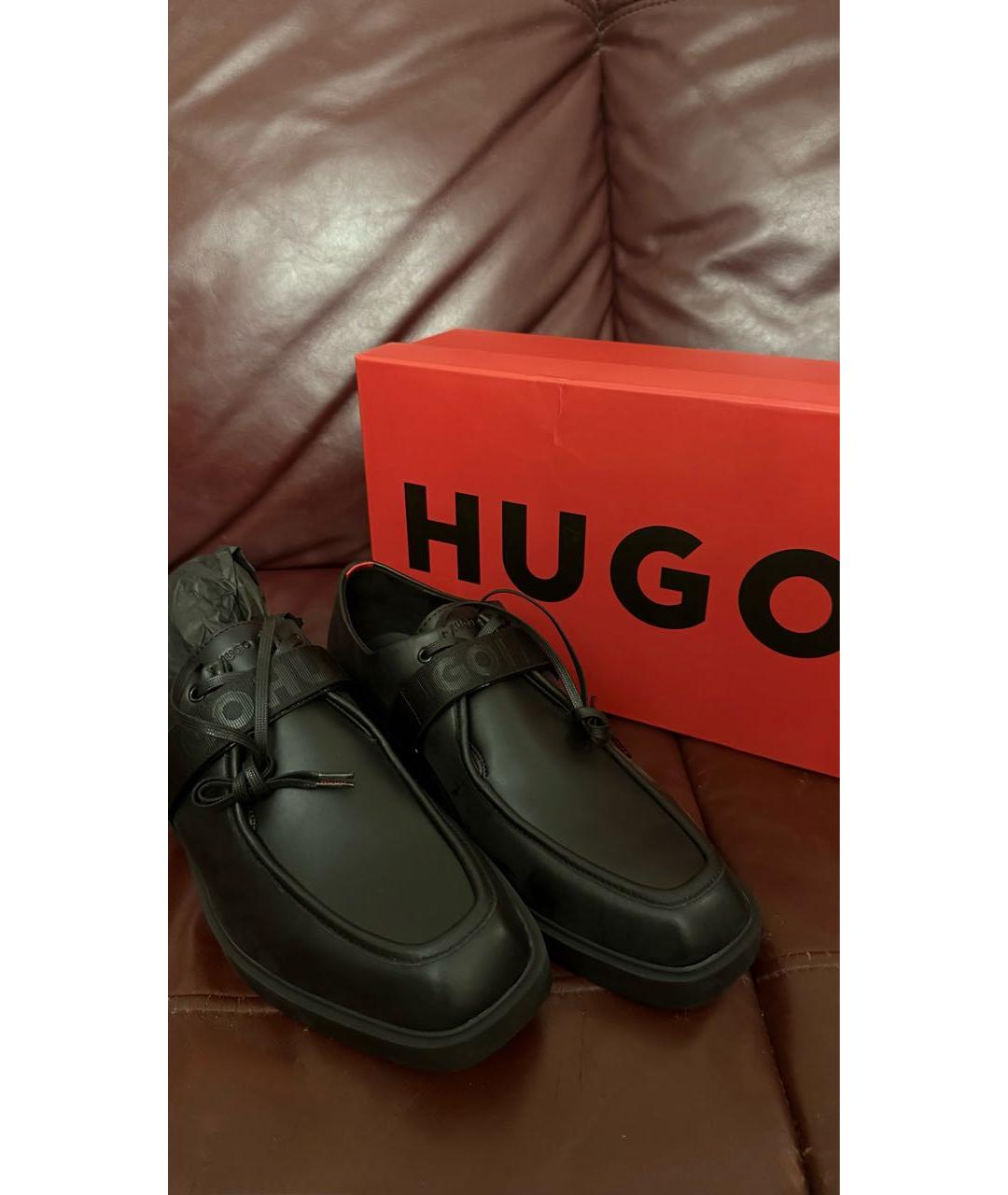 HUGO Черные кожаные лоферы, фото 2