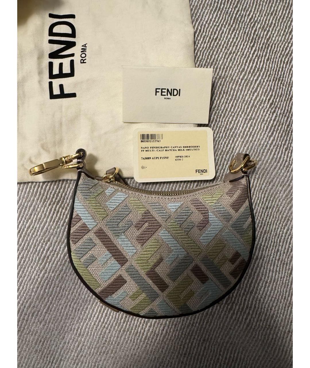FENDI Мульти тканевая сумка с короткими ручками, фото 5