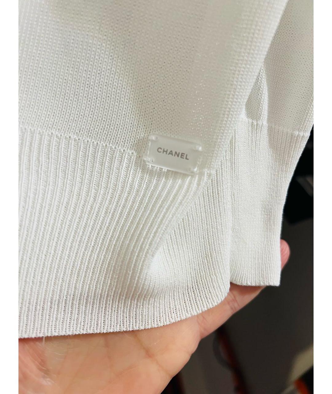 CHANEL Белая вискозная майка, фото 5
