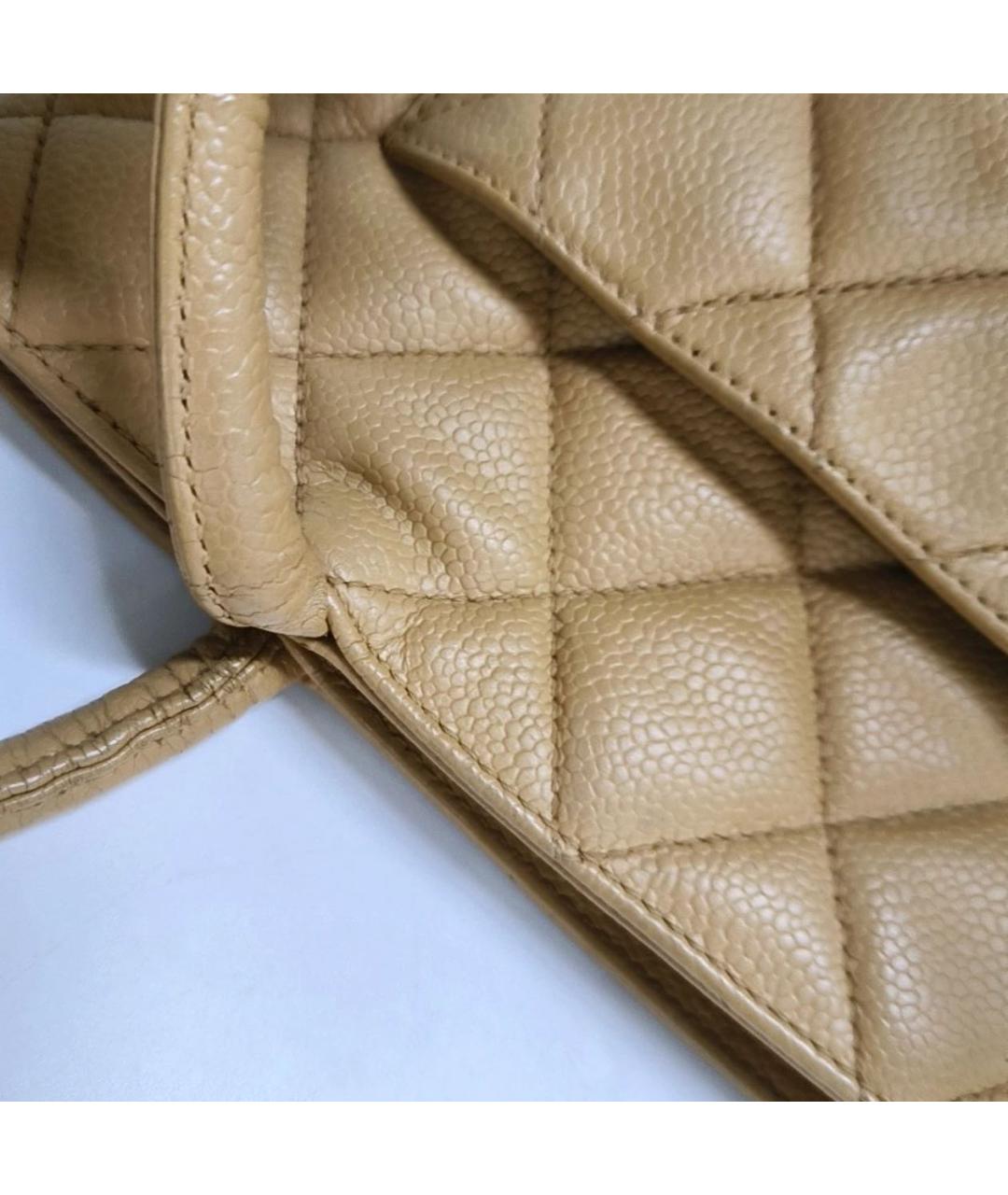 LOUIS VUITTON Бежевая кожаная сумка тоут, фото 8
