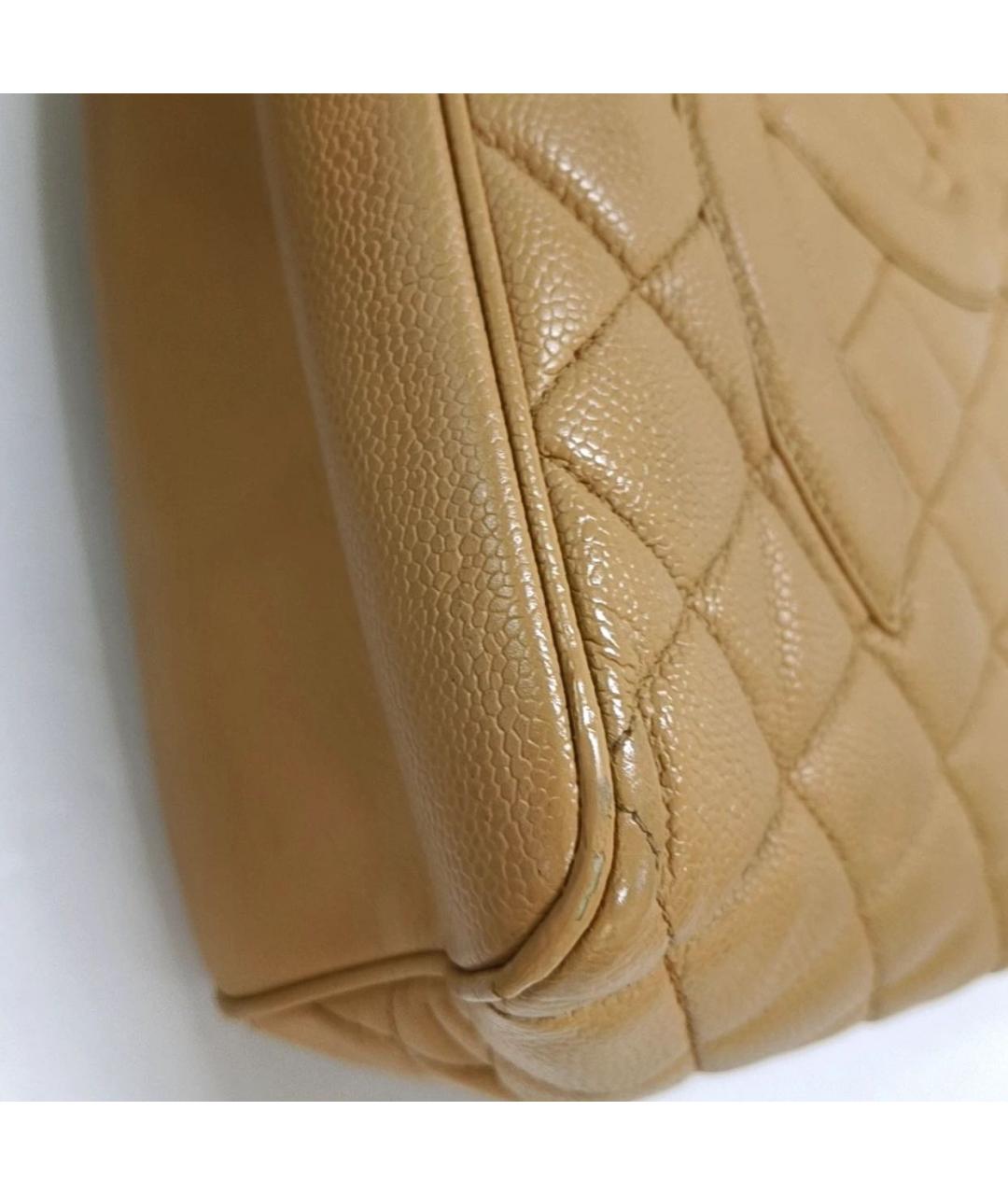 LOUIS VUITTON Бежевая кожаная сумка тоут, фото 7