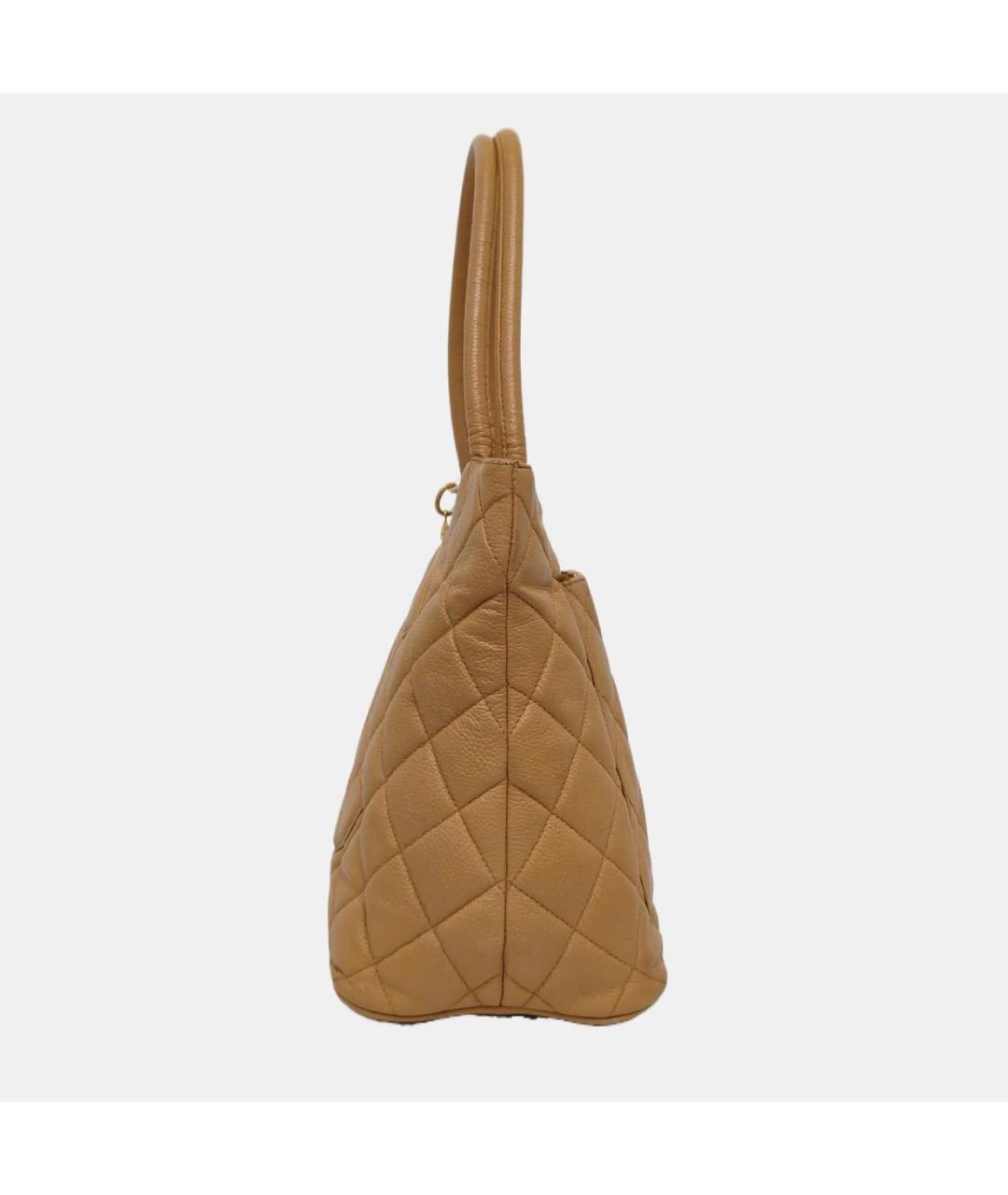 LOUIS VUITTON Бежевая кожаная сумка тоут, фото 2
