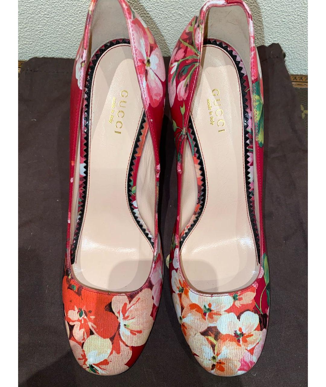 GUCCI Красные кожаные туфли, фото 3