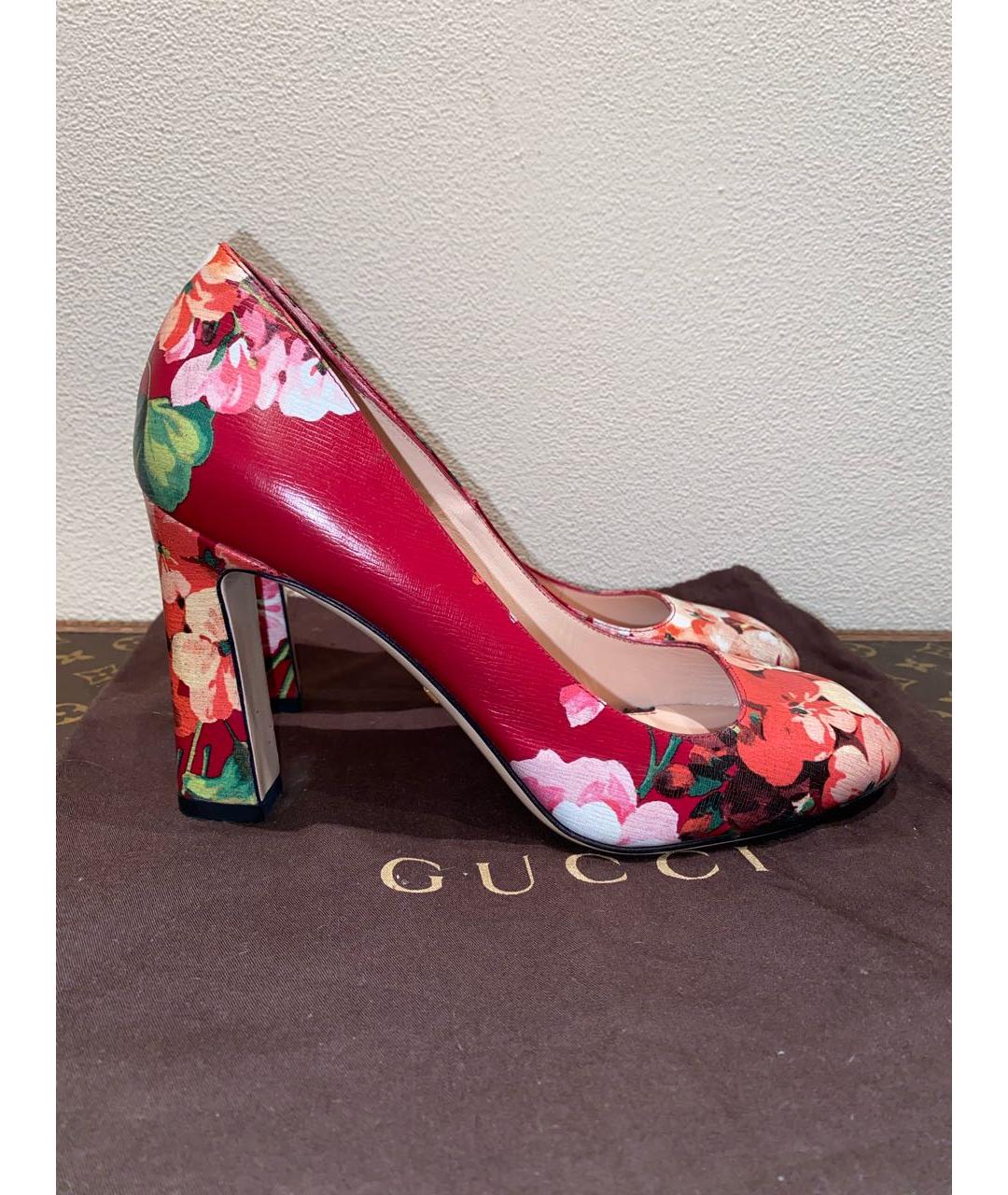 GUCCI Красные кожаные туфли, фото 7