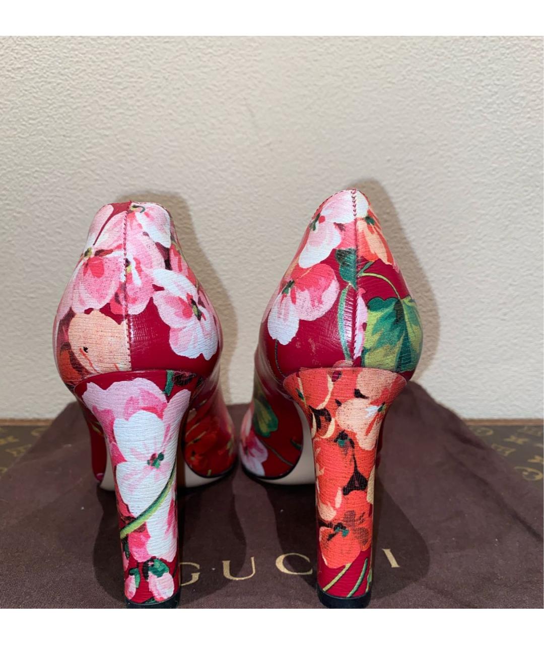 GUCCI Красные кожаные туфли, фото 4