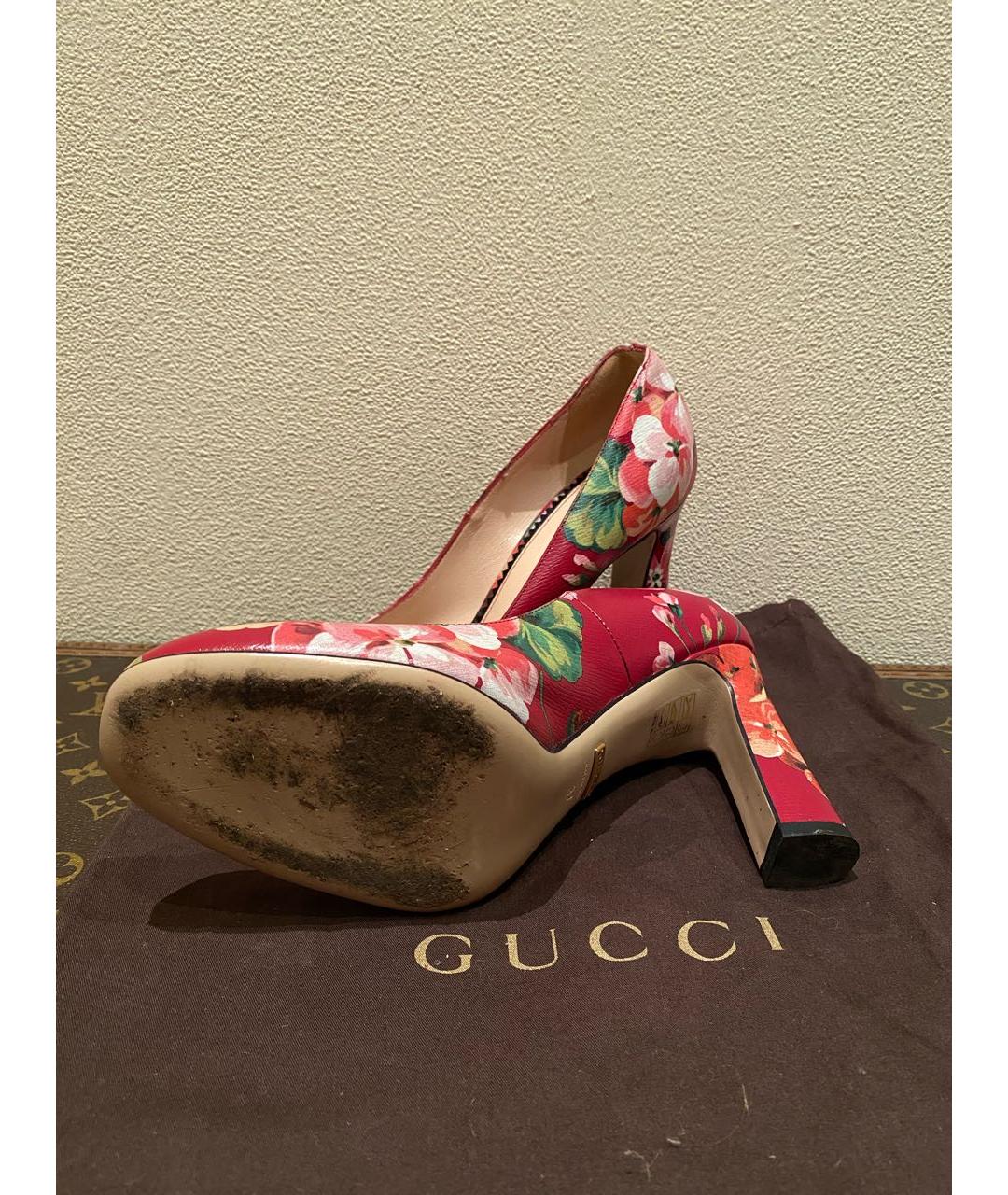 GUCCI Красные кожаные туфли, фото 6