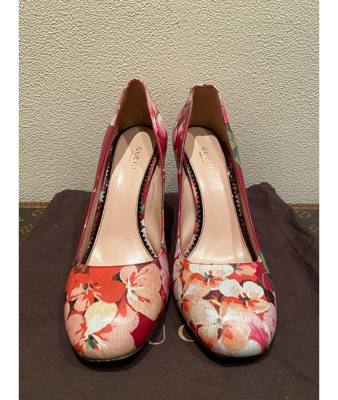 GUCCI Красные кожаные туфли, фото 2