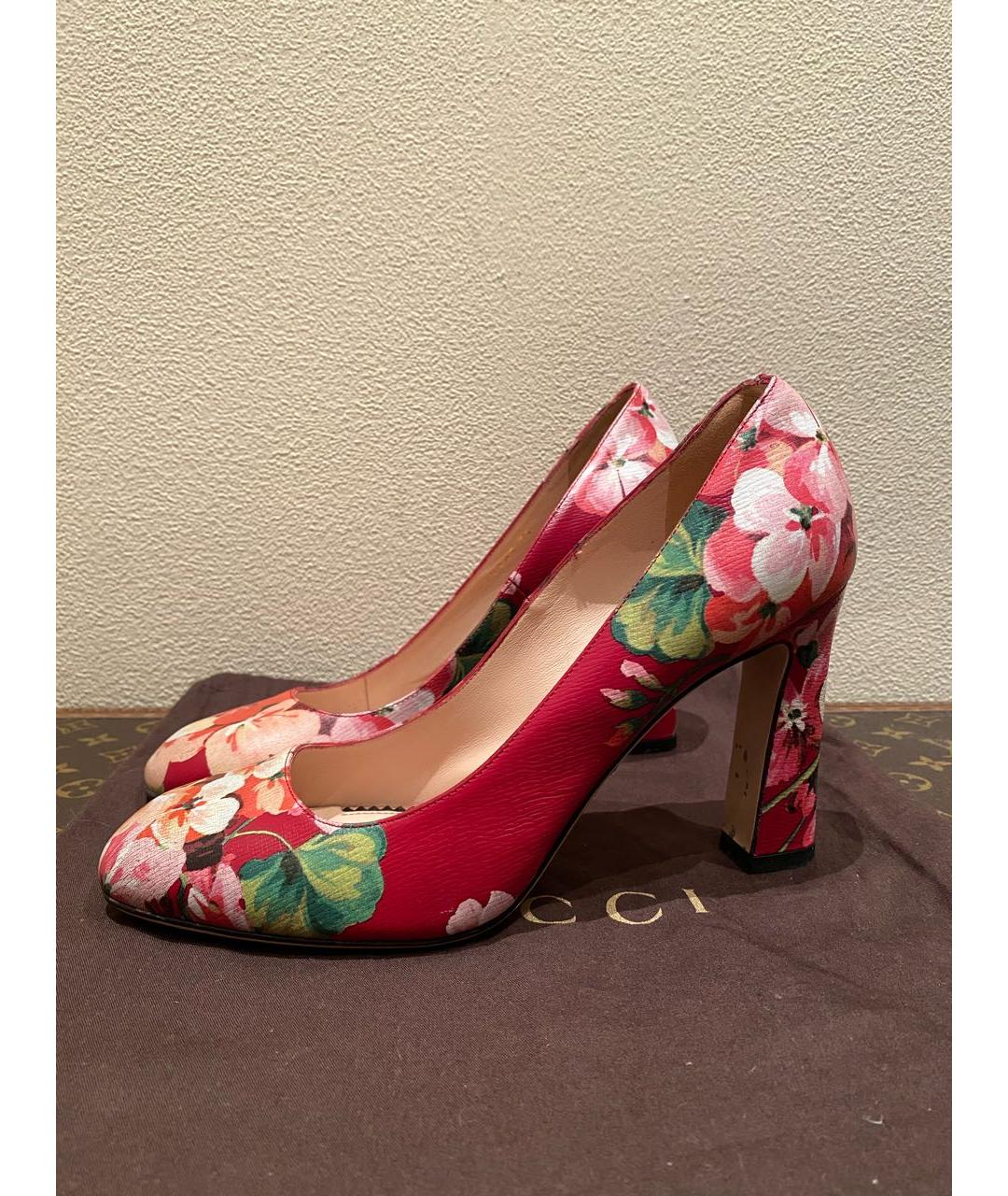 GUCCI Красные кожаные туфли, фото 5