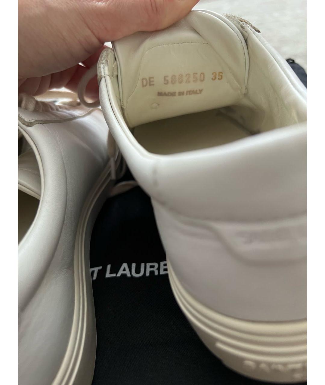 SAINT LAURENT Белые кожаные кеды, фото 3