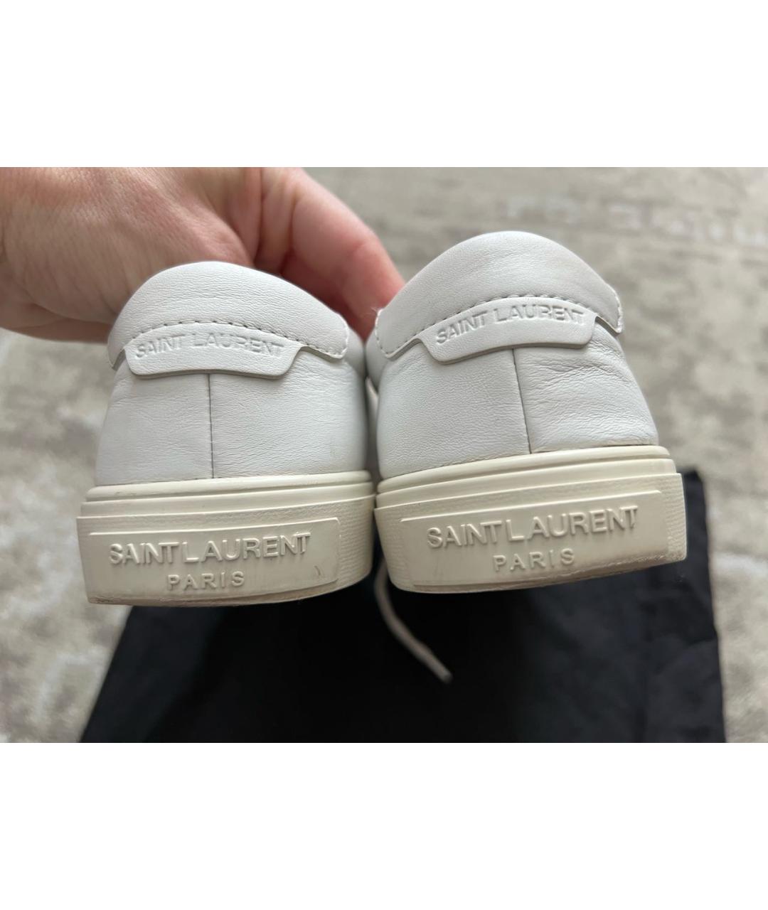 SAINT LAURENT Белые кожаные кеды, фото 4