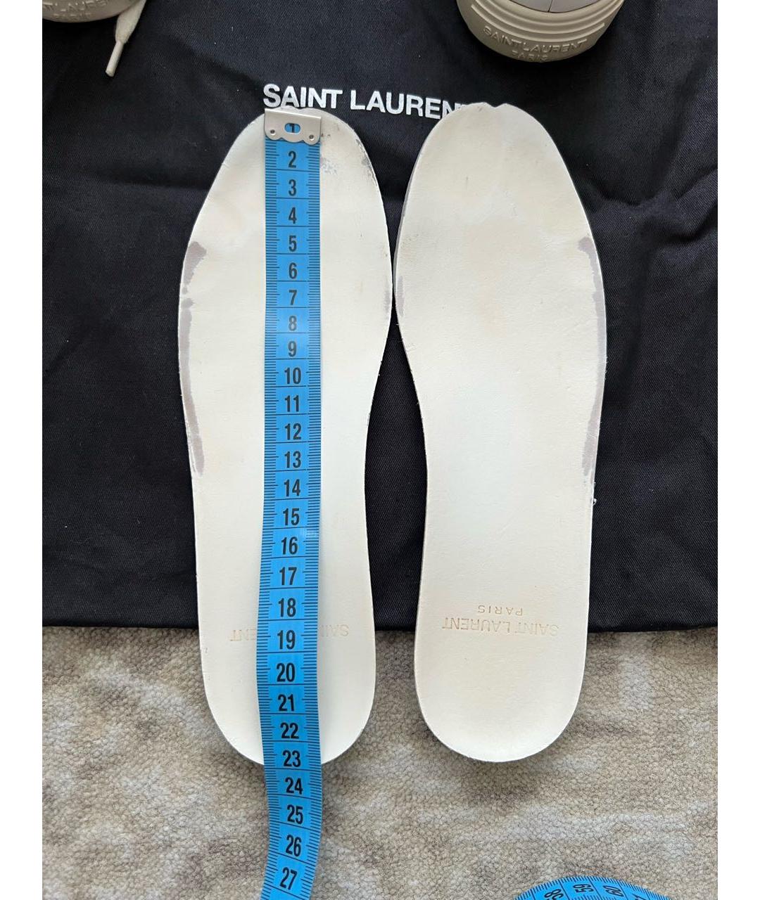 SAINT LAURENT Белые кожаные кеды, фото 7