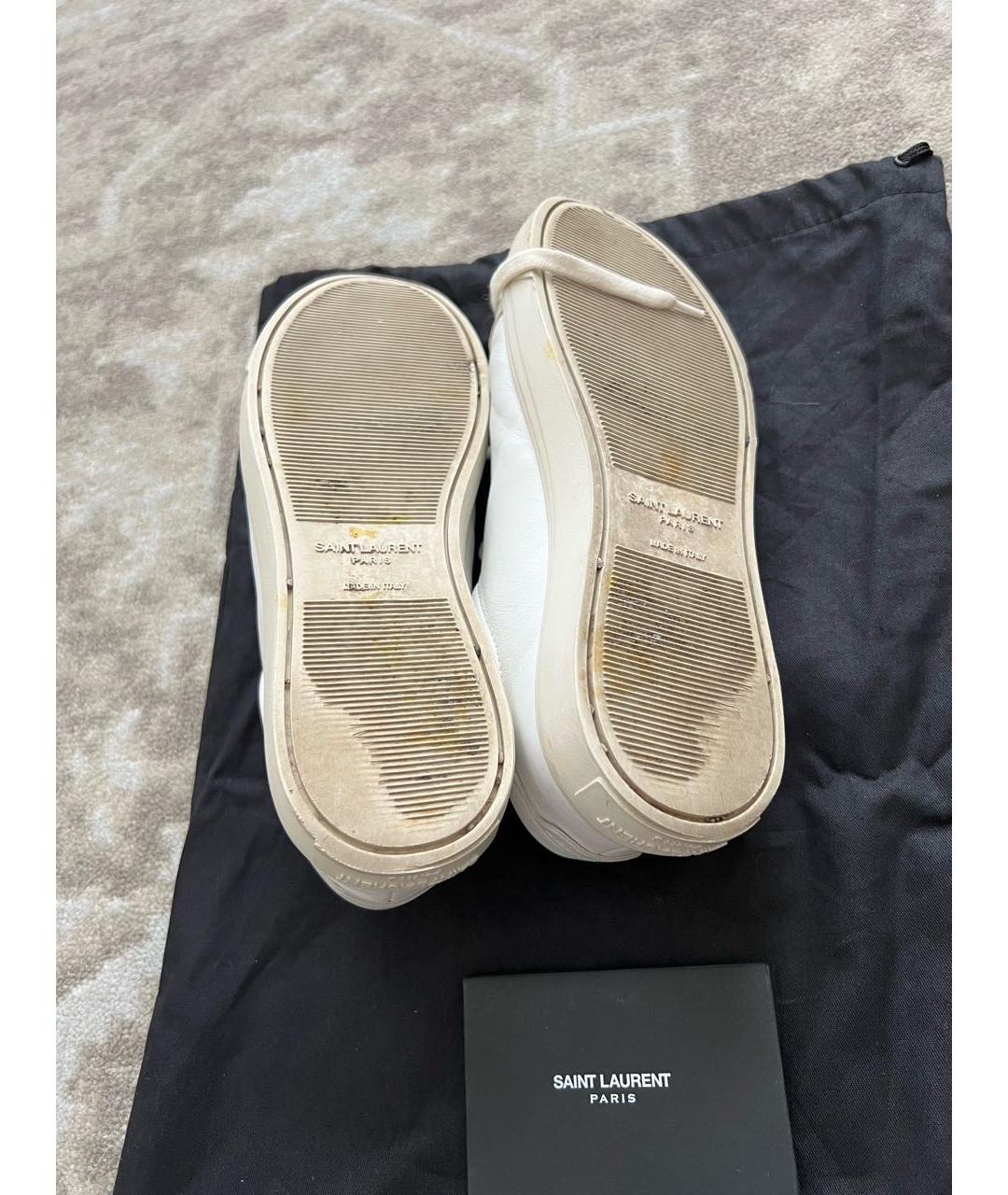 SAINT LAURENT Белые кожаные кеды, фото 6