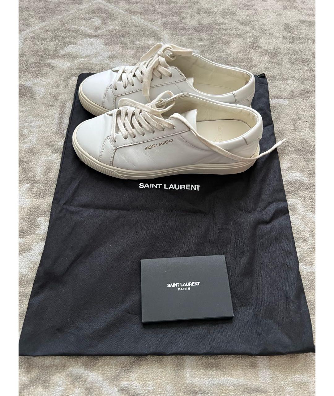 SAINT LAURENT Белые кожаные кеды, фото 8