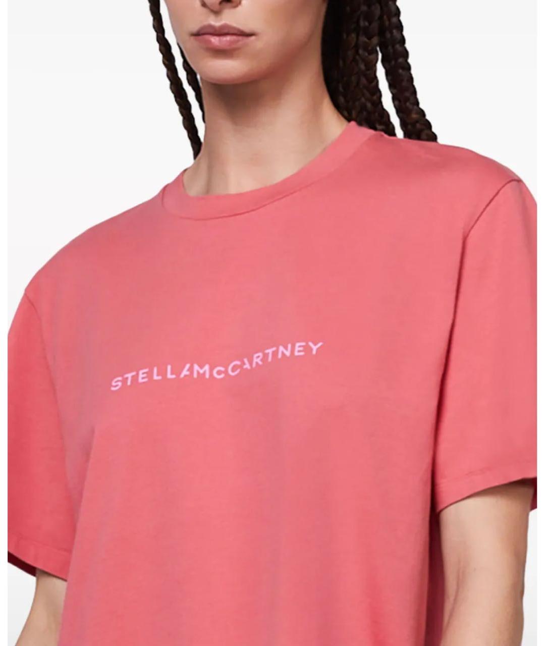 STELLA MCCARTNEY Коралловая хлопковая футболка, фото 3
