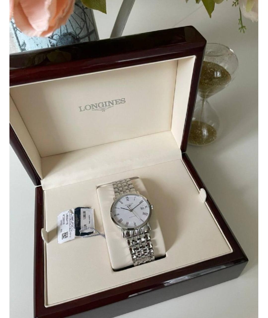 LONGINES Серебряные стеклянные часы, фото 3