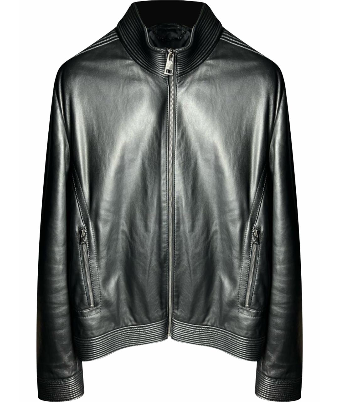 VERSACE COLLECTION Черная кожаная куртка, фото 1