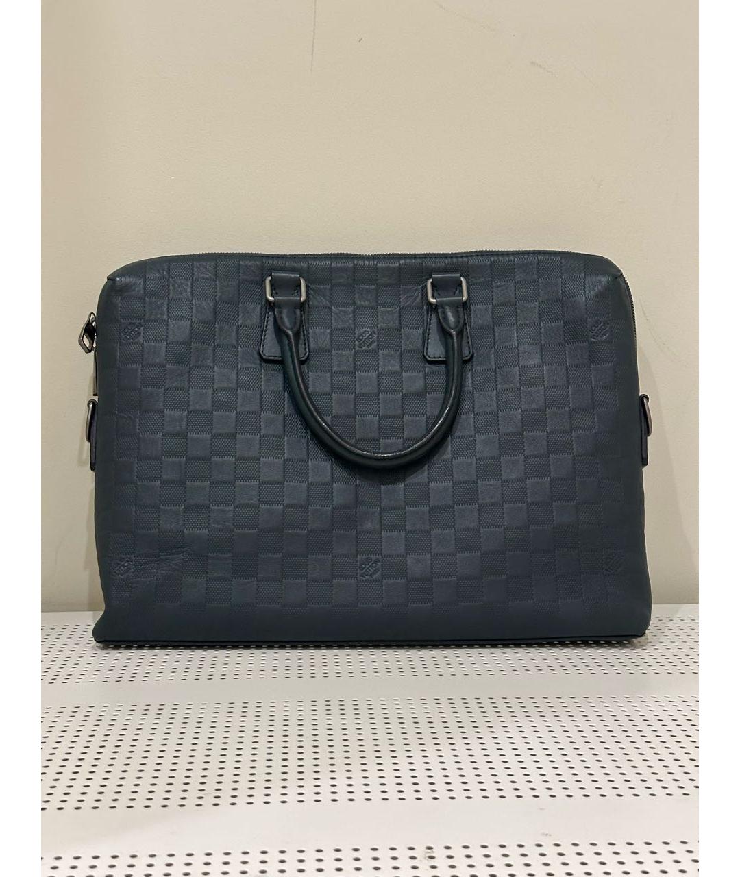 LOUIS VUITTON Зеленый кожаный портфель, фото 8